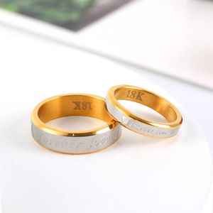 Cluster Rings Forever Love Wedding Couple Eternity Engagement Heart And 18K Gold Men Women Ring In Stainless Steel Fashion Jewerly