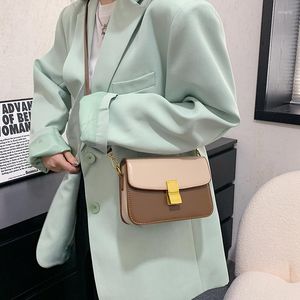 Evening Bags 2023 Women's Bag PU Leather Handbag Minimalist Solid Color Shoulder For Female Lipstick Packet Black Khaki Beige Coffee