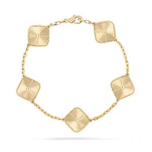 Armband-Designer für Frauen, vierblättriges Kleeblatt-Charm-Armband, Armreifkette, 18 Karat Gold, Achat-Muschel, Perlmutt für Frauen, Mädchen, Hochzeit, Muttertag, Schmuck, Frauengeschenke A