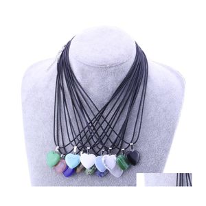 H￤nge halsband naturliga stenhalsband hj￤rta k￤rlek form turkos opal druzy drusy f￶r kvinnor droppleverans smycken h￤ngen dhufn
