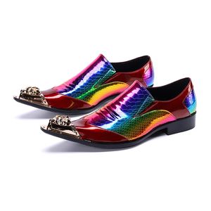 Marke Neue Mode Farbe Leder Kleid Schuhe Männer männer Schuhe Slip auf Rock Party und Hochzeit Schuhe Zapatos hombre, 38-46