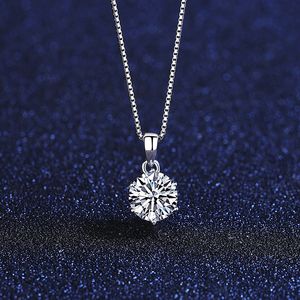 European Fashion Sexy Women Mosan Diamond Pendan Jewelry Exquisie S Sier Box Chain Necklace Accessories Valenines Day