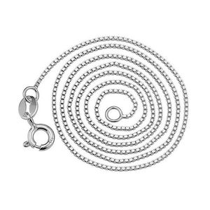 Ketten Hohe Qualität 1 mm Silber vergoldet Kupfer Box Kette Weibliche Halskette Koreanische Schmuck Fabrik Schmuck Großhandel Retro Drop Dhvrq