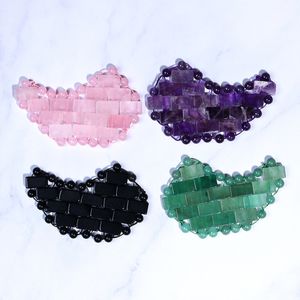 Beauty Personal Home Spa Skincare Natural Crystal Amethyst Rose Quartz Eye Mask Anti-Aging Hot Cold Therapy Jade Stone Eye Ice Mask De puff