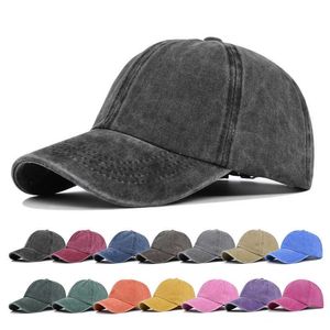 Top kapaklar çocuk kapağı beyzbol şapkası çocuk kapağı snapback şapka bahar sonbahar kapağı saf renkli kovboy su yıkama şapka şapka şapka hip hop kapağı çocuk için r230220