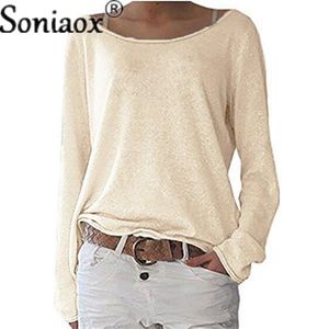 Women's TShirt Elegant Sweet Style Long Sleeve Tops Bamboo Knot Cotton O Neck Pullover Loose Female Casual Daily Tees 230220
