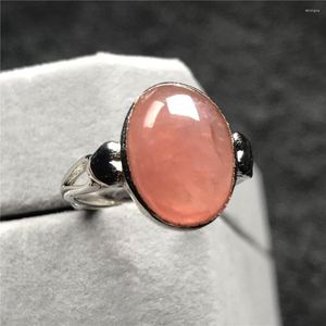 Cluster Rings 13x10mm Top Natural Red Rhodochrosite Beads Ring For Woman Man Argentina Silver Crystal Stone Adjustable Size Jewelry