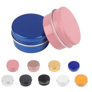 1000pcs Colorful Aluminum Case Round Lip Balm Tin Storage Jar Containers with Screw Cap for Lip Balm, Cosmetic, Candles or Tea 9 Colors