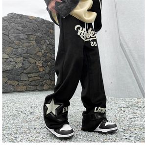 Cal￧a masculina cal￧a de moletom reto Joggers pernas largas cal￧as de perna larga y2k Vintage Streetwear Casual Cargo Baggy Safari Style 230221