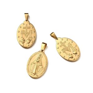 Charms Großhandel Diy Zubehör Handgemachte Religiöse Retro 30x20mm Charme Edelstahl Anhänger Halskette 20 Stücke Drop Lieferung 2 Dhxqa