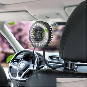 Annan Auto Electronics 360Gere Justerbar bilfläkt 12V/24V Universal USB Cooling Dashboard/Back Seat 3Squeed Air Cooler för Summer D DH0MC