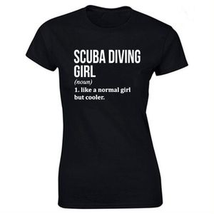 女性用TシャツサマースキューバダイビングガールOneck半袖女性Funny Dive Surfing Cotton Top Tshirt230220