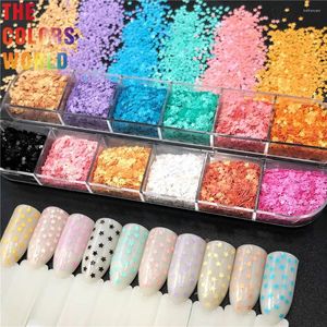 Nail Glitter TCT-758 Star Nails And Solvent Resistant Shapes Sequins Makeup PET Paillettes For Wedding Confetti DIY