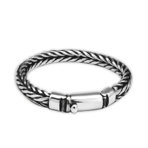 S925 Sterling Silver Retro Simplicity Fashion Trend Handv￤vd armband Men smycken Personlighet Domineering Lyxig g￥va