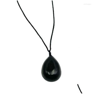 Charms Shungite -pärlor hänge Ryssland Naturliga sten smycken halsband emf skydd anti strålning droppleverans 202 dhqfs