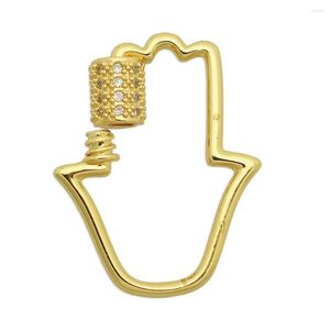 Charms Brass Copper Zircon Enamel Heart DIY Jewelry Clasp Connector Wholesale Oval Cross Pendant Necklace Making Star Key