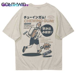 T-shirt da uomo T-shirt Hip Hop Streetwear Harajuku Vintage Kanji giapponese Poster Stampa grafica T-shirt da uomo T-shirt manica corta in cotone estivo 022123H