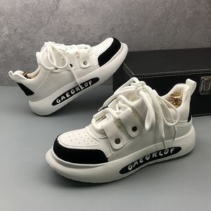 Designer Dress Italian Wedding Party Shoes Light Breathable White Lace-up Sport Casual Sneakers Round Toe Thick Bottom B 4720