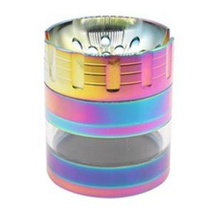 Smoking Pipes transparent mid-layer smoke grinder with 63mm diameter four-layer concave mobile phone bracket in