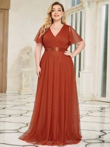 Vestidos casuales Tallas grandes Elegante Noche Cuello en V largo Mangas de encaje ALine FloorLength Gown 2023 Ever Pretty of Simple Prom Wome 230221