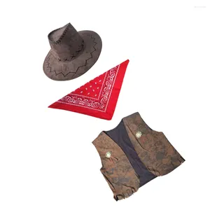 Vestuário para cães fantasia de cowboy hat wester roup adulto cosplay cowgirl colet acessórios para coletes do xerife Men Dress Vestem West Fantas