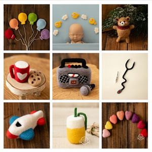 Caps Hats Nascido Baby Pograções Propções Armadas de Lã Mini Cute Doutor Rádio Céfilo Decorações de Popa Para Brotos de Estúdio PO 230220