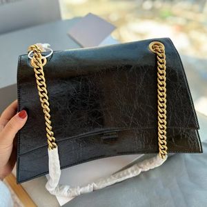 Modedesigner Frau Umhängetaschen Schulter Frauen Schwarze Tasche Handtasche Lederkette Hochwertige Qualität