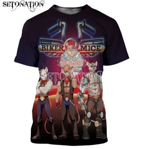 火星のメンウォーメンファッションクールな3DプリントTシャツカジュアルハラジュクスタイルTシャツストリートウェアトップスドロップ230220の女性のTシャツバイカーマウス