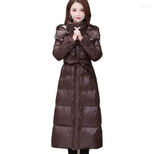 Damen-Trenchcoats, Übergröße, Damen, lange Kapuze, Daunenjacke aus Baumwolle, Winter, warm, kalt, gepolstert, Oberbekleidung, lässiger Parka, Mantel Abrigo