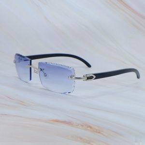 Äkta Buffalo Horn Solglasögon Carter Designer Rimless Solglas