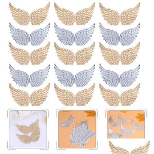 Charms 24Pcs Angel Wing Patches Fabric Embossed Bag Clothes Applique Diy Crafts Supply Drop Delivery 202 Dh6B9