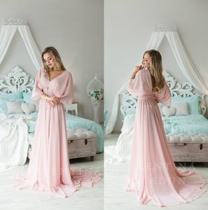Платье для вечеринок для женщин для женщин розовый шифон в полной длине нижняя рубашка ночной рубаш