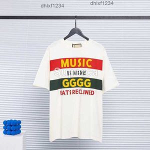 22SS Top Qaulity Summer Mens Designer Tees 100% Cottom T Shirts Casual Green Tee Wygodne mężczyźni Kobiety Letter Lightning Print T-shirty Euro334p