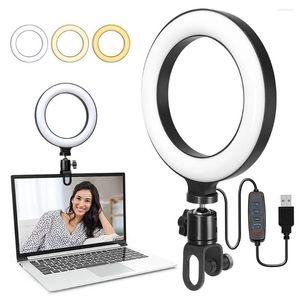 Flash Heads 16CM Ring Light LED Lamp Lighting For Video Conference Zoom Webcam Chat Live Streaming Youtube With Clip On Laptop Computer