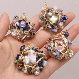 Hänge halsband 1st naturliga sten pärl bland färger vita lila kristallhängare charm för halsband smycken gör diy storlek