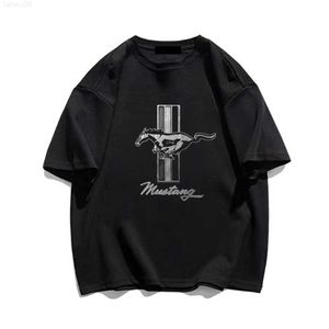 Therts Men Ford Mustang Tshirt Plus Size Men's T Shirt 100 Cotton Graphic Printing Fashion Vintage Short Sleeve Black Tee Shipping Z0221