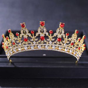 Tiaras barock vintage kristallkronor och tiaras strass prinsessa drottning krona tiara diadem brud bröllop hår tillbehör smycken z0220