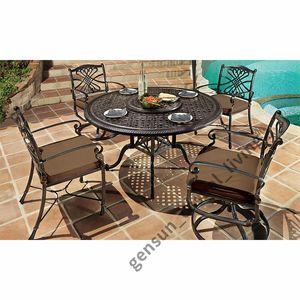 Gensun Outdoor Garden furniture Sets four Chairs and a round aluminium patio table