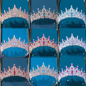 Tiaras Diezi Coroa nupcial Novo estilo de cabelo europeu de cabelo de cristal acessórios de vestido tiara feminino jóias para cabelos da coroa de coroa Z0220