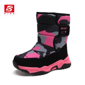 Boots Children Winter Boots Boys Girls Snow Boots Outdoor Sport Cotton Shoes Child Fore Fashion Waterproof Kids High Plush Boots 230220