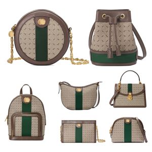 Mochila verde de design de luxo para família Ophidia alma redonda Bolsa de mão de náilon Bolsa de ombro Bolsas femininas Carteira masculina Mochila escolar câmera tiracolo bolsa clutch