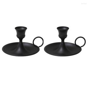 Świecane posiadacze wielkie Deal 2PCS Filar Stand Stand Black Candelabra na jadalnię dekoracja domu