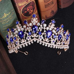 Tiaras 4 Color Rhinestone Crystal Wedding Crown Bride Tiaras And Crowns Queen Diadem Pageant Gold Crown Bridal Hair Jewelry Accessories Z0220