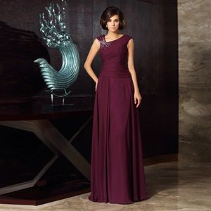 Casual Dresses Elegant Chiffon Wedding Party Gown for Mother Groom Formal Wine Red Plus Size Vestido de Fiesta Boda A Line Floor Längd 230221