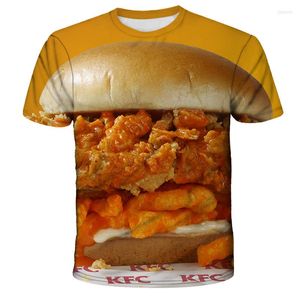 Herren T-Shirts T-Shirt Männer 2023 Hip Hop Fashion 3d Burger Pommes Fast Food Lose Unisex Sommer Tops Tees Shirt Plus Size 5xl