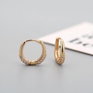 Hoop Earrings Arrival CZ Zircon Gold Color For Women Geometric Small Round Huggie Jewelry Wedding Bijoux Brincos