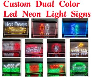 Decorative Objects Figurines Custom Personalized Design 2 Color Display LED Neon Sign Home Decor Year Wall Wedding Bedroom 3D Night Light 230221