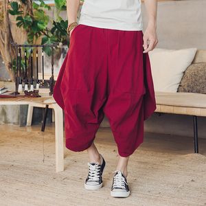 Calça masculina harém grood risch joggers calças casuais soltas lúpulo hip hop calfleth algodão largura perna 230221