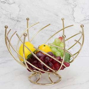 Plates Gold Fruit Basket Bowl Plate Vegetable Storage Rack Snack Cake For Kitchen Home