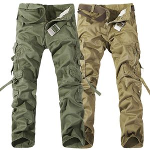 Men's Pants Military Tactical MultiPocket Washed Overalls Loose Cotton Male Cargo for Trousers size 2842 230221